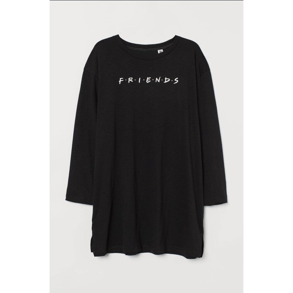 H&M Warner Brothers Collab FRIENDS TV Show 100% Cotton Sleep Shirt Dress M
